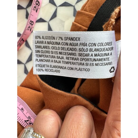 A New Day Womens Brown Side Zip Capri Pants Size 8 Cotton/Spandex Blend - Picture 5 of 5